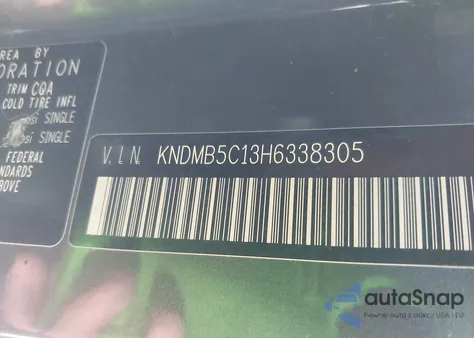 2017 Kia Sedona Lx из США, поврежденный, VIN KNDMB5C13H6338305